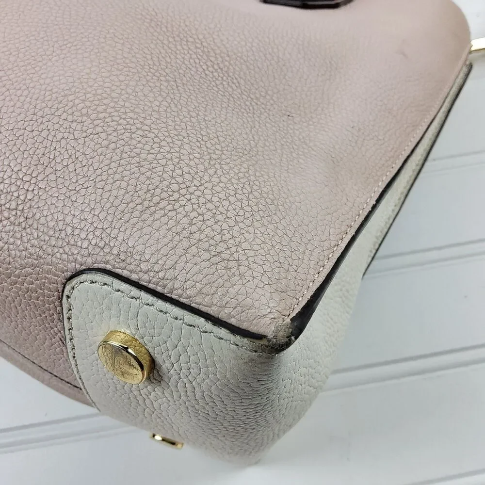 Michael Kors MK Pebbled Leather Satchel Crossbody Shoulder Handbag Purse